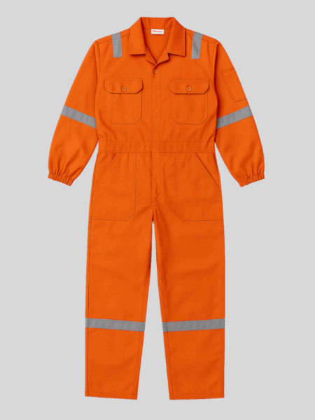 R015 - Orange Boiler Suit Heavy Duty Cotton Workwear