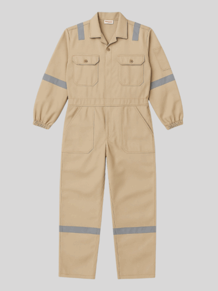 R015 - Beige Boiler Suit Heavy Duty Cotton Workwear