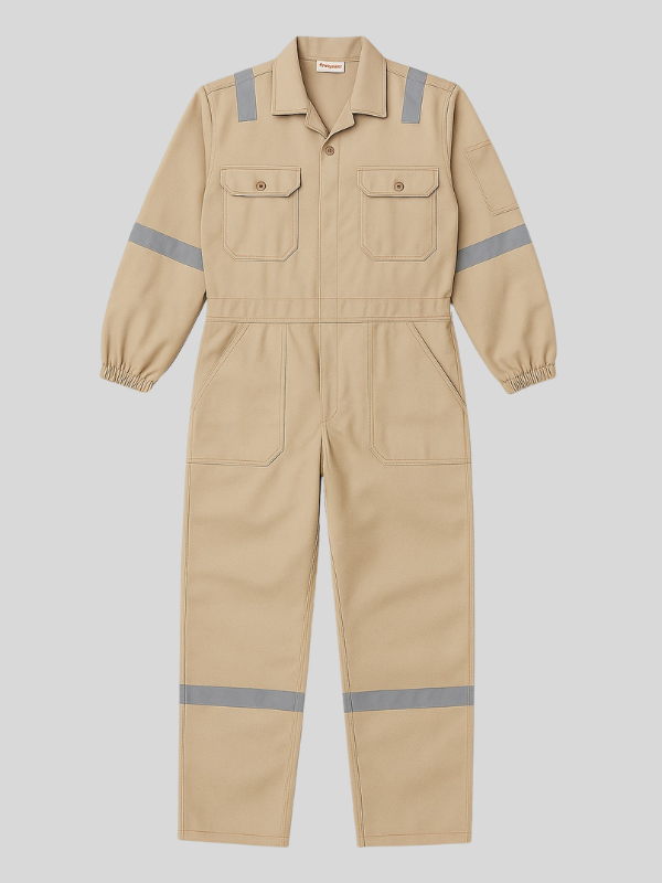 R015 - Beige Boiler Suit Heavy Duty Cotton Workwear
