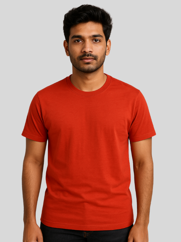 P2 - Red 100% Polyester Round Neck Tshirt - Image 2