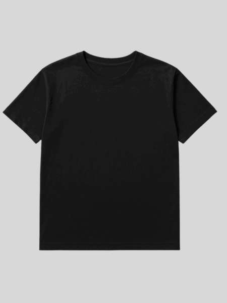 U1 - Black 100% Cotton Round Neck Tshirt