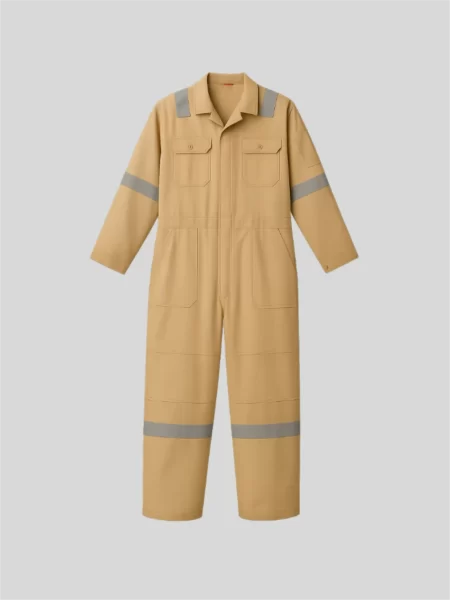 R018 - Beige Boiler Suit Heavy Duty Polyester Workwear