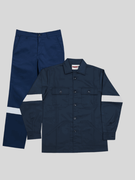 WRS1 - Navy Blue Shirt Pant Set With Anti Acid