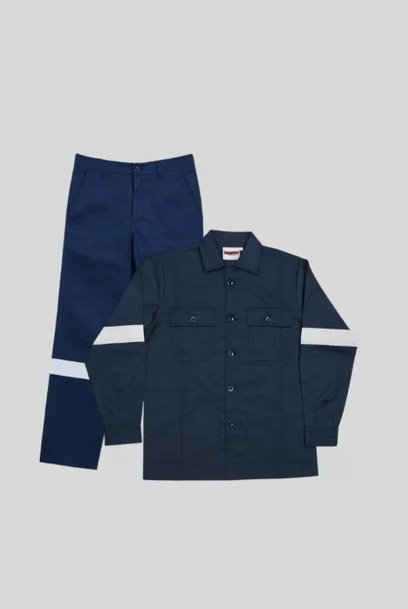 WRS1 - Navy Blue Shirt Pant Set With Anti Acid